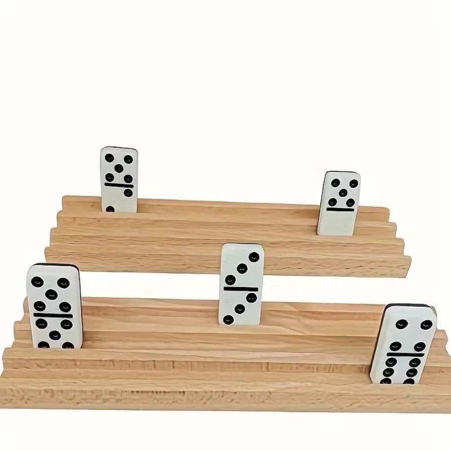 Wooden Domino Tray One, Domino Rack Domino Tiles, Domino Holder for Mexican Train, Mahjong, Domino Game
