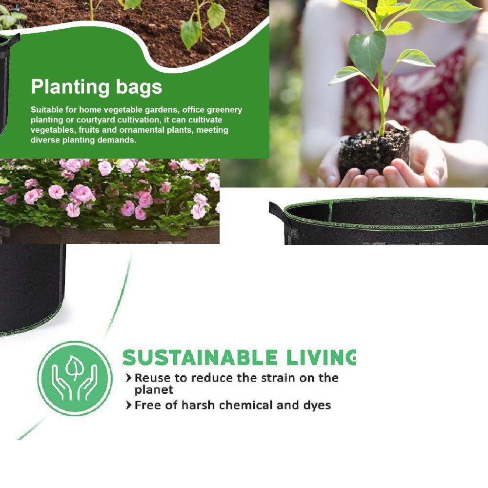 

50 галлонов тканевая садовая приподнятая грядка круглый контейнер для посадки мешки для выращивания тканевый горшок-плантер для растений питомниковый горшок CN