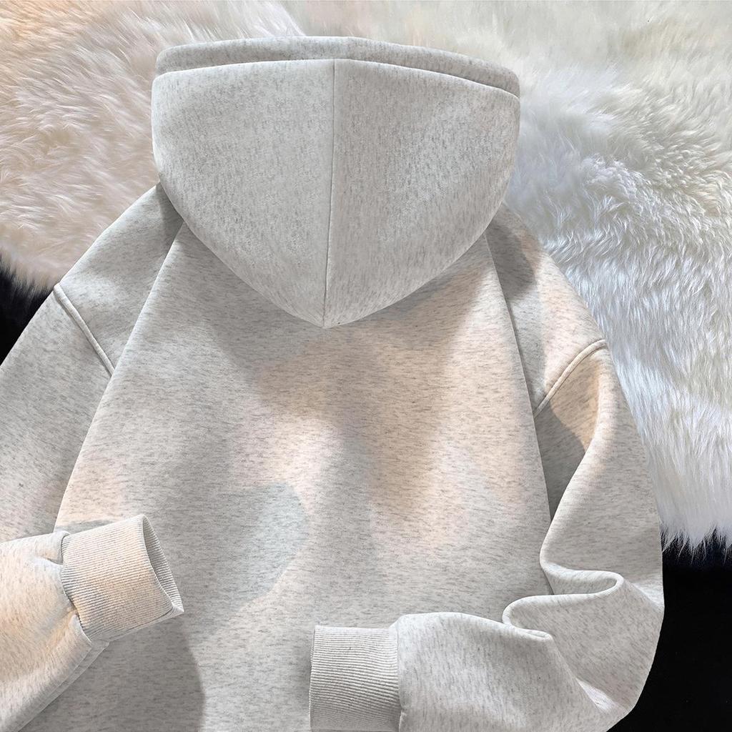 Men's Heavyweight American Trend Letter Hoodie - New Autumn/Winter Velvet-Thickened Student Outerwear