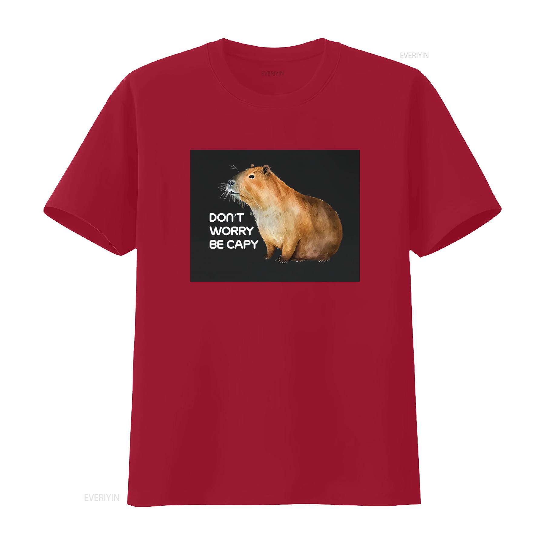

Funny Capybara T Shirt Dont Worry Be Capy Perfect for All vintage Washed Comfortable streetwear Unisex Breathable Casual S