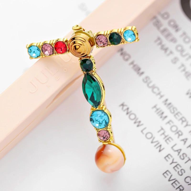 1PC 26 Letters Colorful Jewelry Gifts for Women Alphabet Brooch A-Z Rhinestone Letter Pin