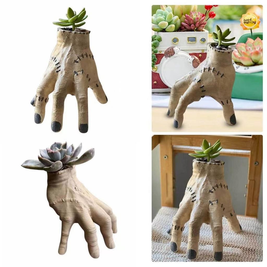 Wednesday Addams Thing Resin Garden Plant Pot With Rustic Finish For Outdoor Decor And Gift Giving