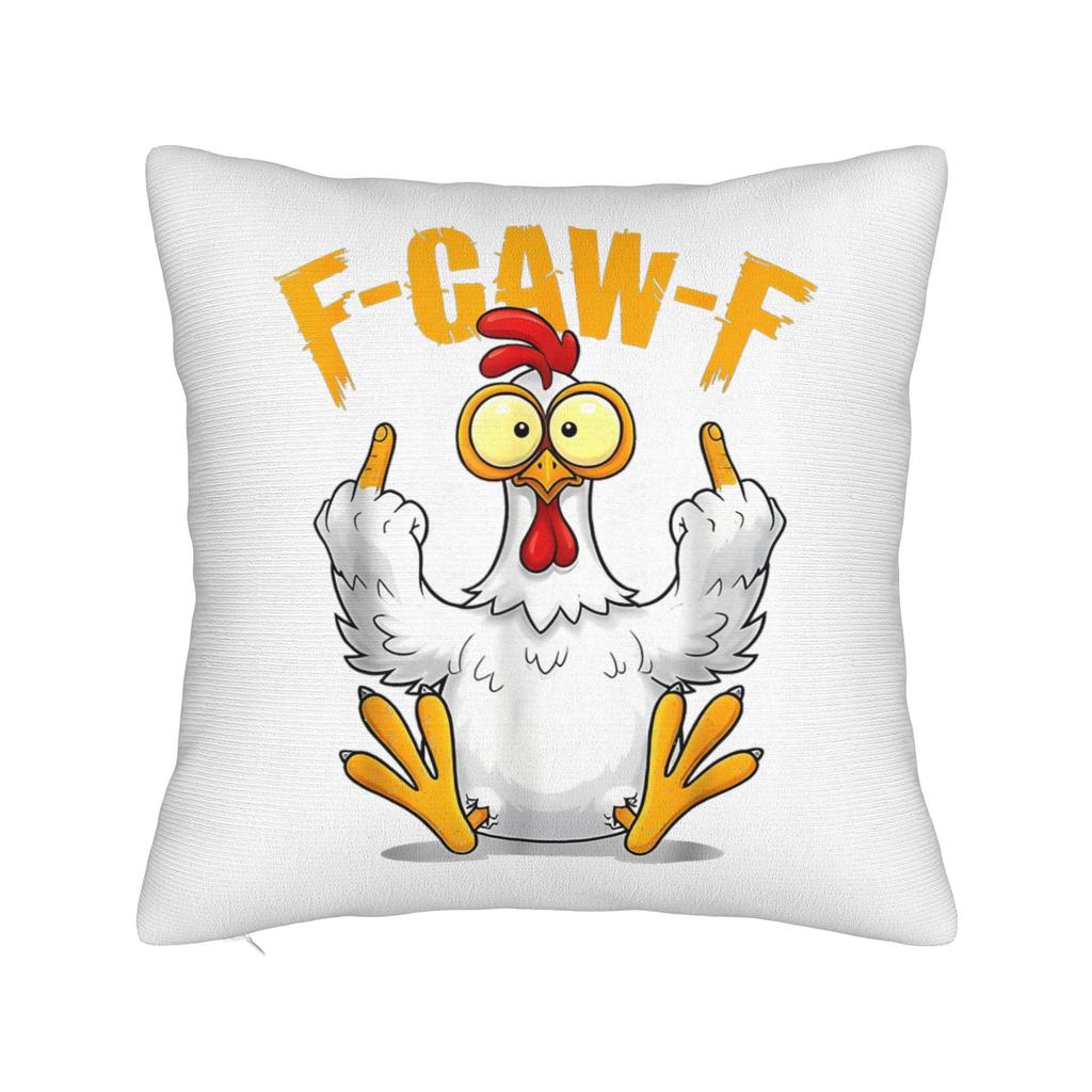 Merry FCawF Chicken Square Pillow Case Xmas Lights Rooster Cushion Cover Zippered Decorative Throw Pillow Case Cover for Bed