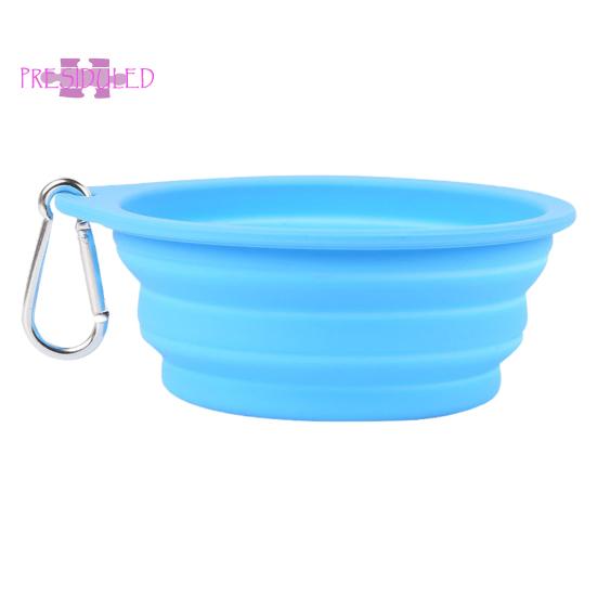 

Миска для домашних животных емкостью 600 мл, удобная, складная, силиконовая, портативная, легко чистится — миска для корма для кошек и собак небесно-голубой