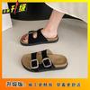 Thick bottom retro with skirt casual beach soft bottom one-word drag 2025 new Birkencool slippers women's summer wear