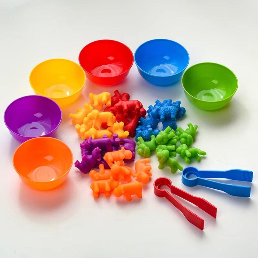 Plastic Sorting Game Animal Puzzle Toy Educational Color Sorting Bowl Toy  Children'S Gift