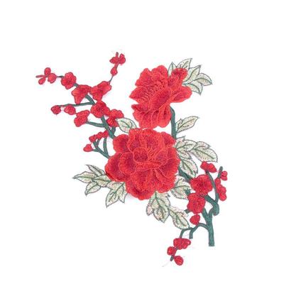 Rose Flower Pattern Embroidery Iron On Applique Patch 8.5*8.5Cm Badges// Patch JD