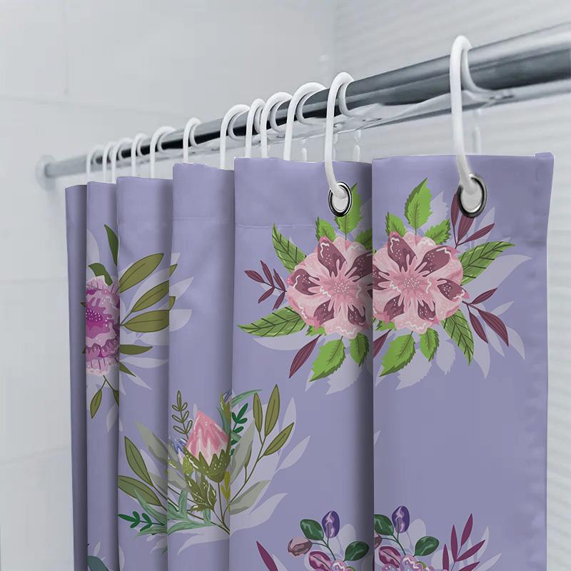 Luxury Floral Shower Curtain Set With Waterproof Fabric Perfect For Modern Bathrooms!