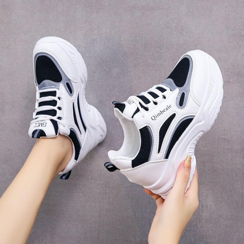 Dad shoes 2025 spring and autumn new Internet celebrity ins shoes trend breathable women's shoes increase height and show small feet