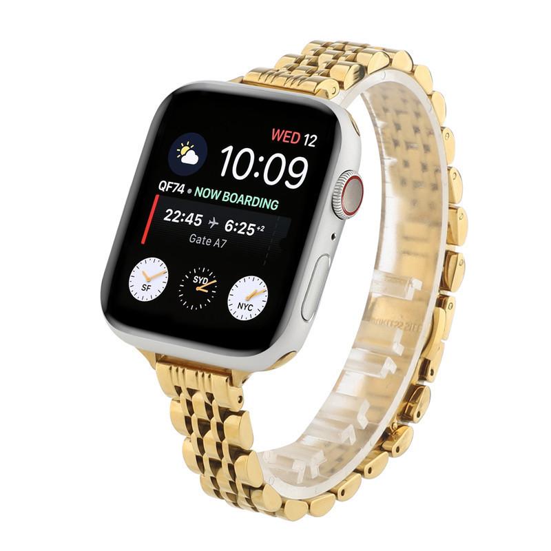 Applicable to Apple iwatch9 seven-bead small waist stainless steel strap apple watch8 women's watch strap