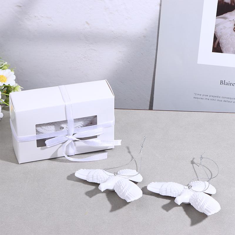 2Pcs Little White Dove Christmas Tree Decoration White Small Wings Creative Cute Pastoral Style Versatile DIY Pendant