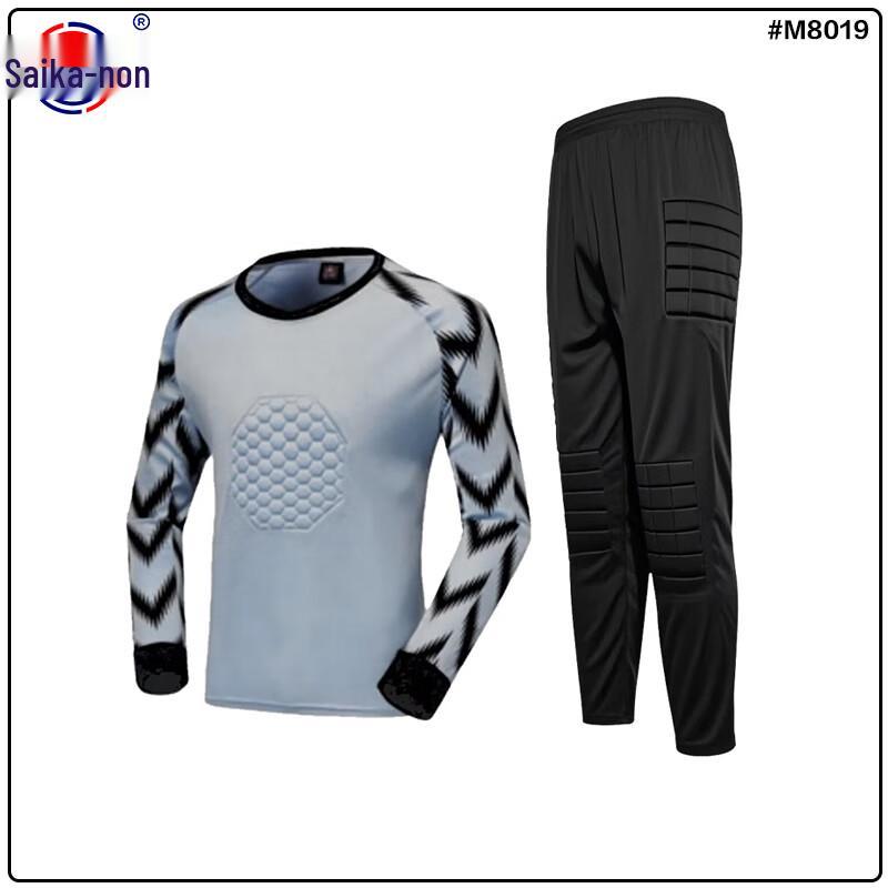 Saikalong Men s Adult Long Sleeve Goalkeeper Jersey Set with Sponge Pads XL