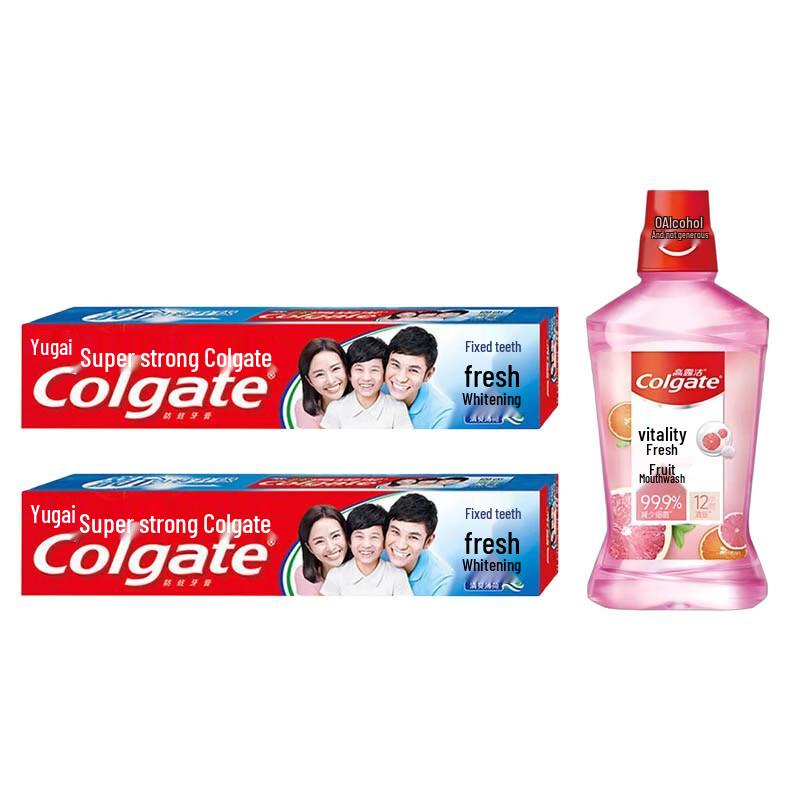 Colgate Oral Care Set: High Calcium Toothpaste Fruit Mouthwash