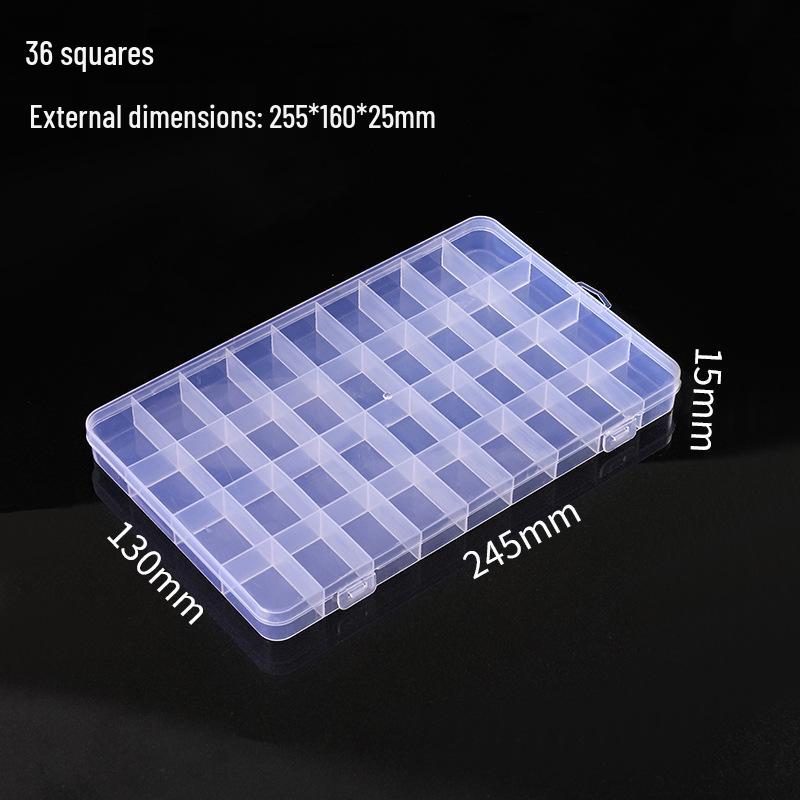 Aufbewahrungsbox aus transparentem Kunststoff mit 24 Fächern für Nailart, Strasssteine, Perlen und Schmuckzubehör
