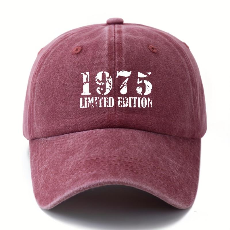Unisex Baseballová čepice s potiskem písmen 1975 LIMITOVANÁ EDICE Kšiltovka se zakřiveným okrajem Vypraná Retro Outdoorová Lehká Kšiltovka