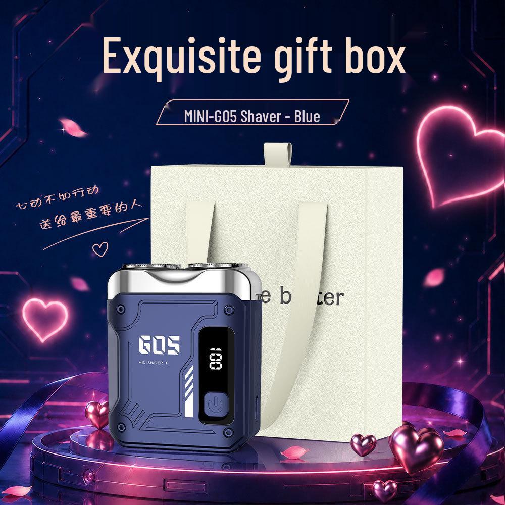 Compact Dual-Head Magnetic Electric Shaver: Rechargeable Razor with Digital Display and Gift Box