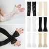 Elastic Cycling Fingerless Lace Glove Women Arm Sleeves Sunscreen Arm Cover Breathable Mittens