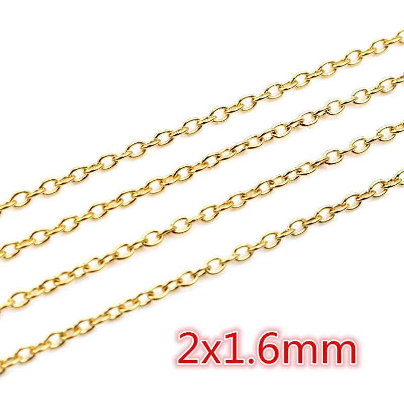5 Meters/Lot Never Fade Stainless Steel Gold Plated Necklace Chains For DIY Jewelry Findings Making Materials Handmade Supplies