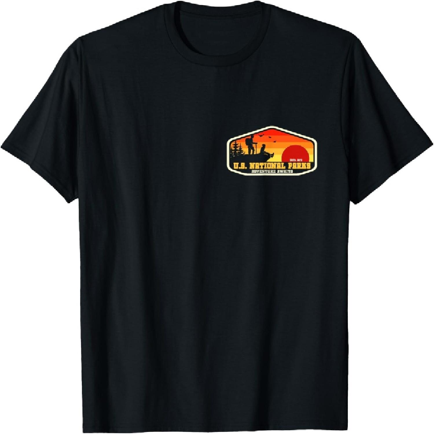 All 63 US National Parks Map Graphic (+ back print) T-Shirt XXXXXL разноцветный