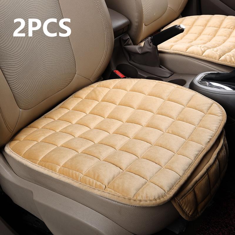 2pcs Car Seat Covers Plush Car Seat Cushion for All Seasons, Non-slip and Free of Binding  Protector Mats Car Accessories