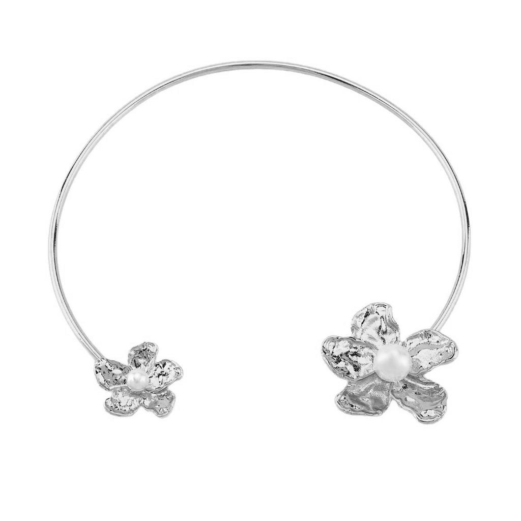 European and American Baroque Geometric Pearl Flower Jewelry Set Retro Temperament Earrings Bracelet Necklace Ring