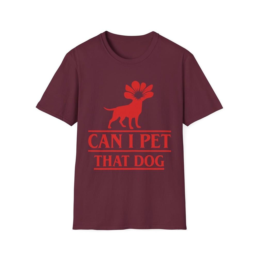 Can I Pet That Dog TShirt Dog Silhouette Floral Design S