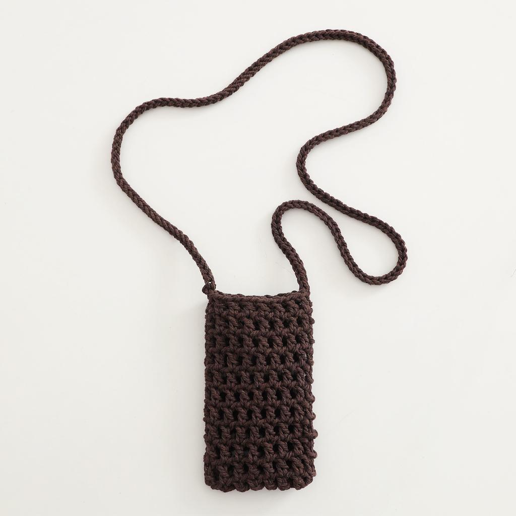 New Hollow Knitting Phone Bag For Women Colorful Hand Woven Shoulder Crossbody Bag Simple Travel Beach Handbag Small Purse Pouch
