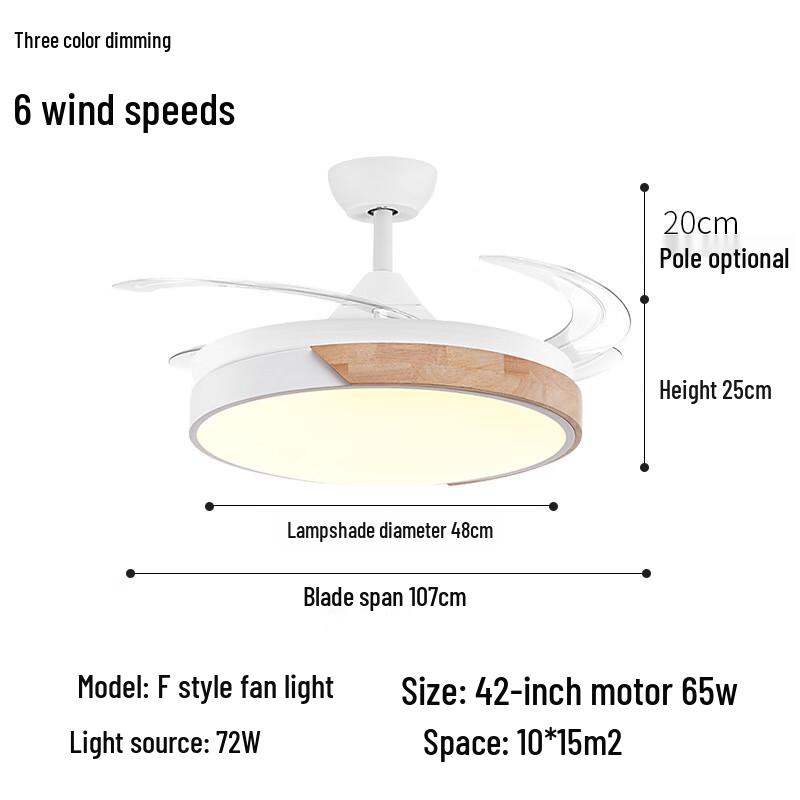 NuFeng 42-inch Inverter Invisible Fan Light Chandelier 42 inch