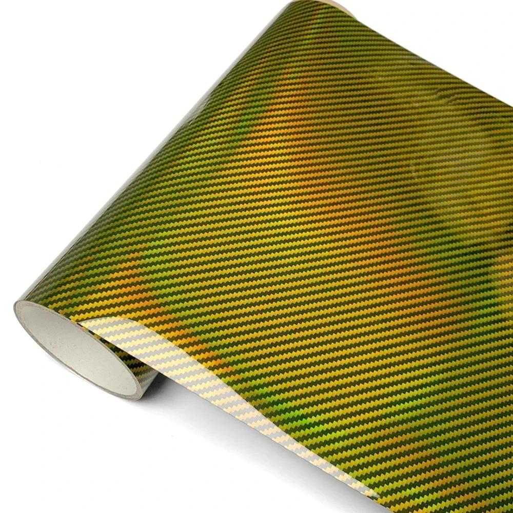 Carbon Fiber Film Laser Car Stickers Red Glossy Carbon Fiber Vinyl Wrap Self Adhesive Decal Vinyl for Motorcycle Car Accessories