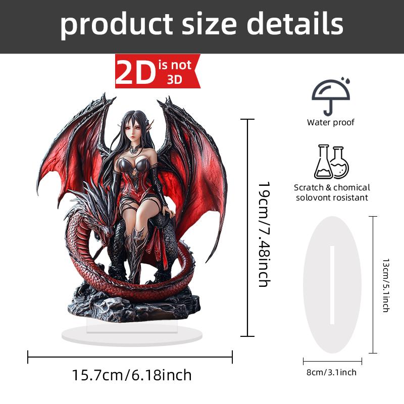 Ретро Мистический Черно-Красный Акриловый Колдун Ангел Птеродактиль Верхом Фигурка Действия 2D Настольное Украшение Космическая Тема Фото Реквизит Подарок