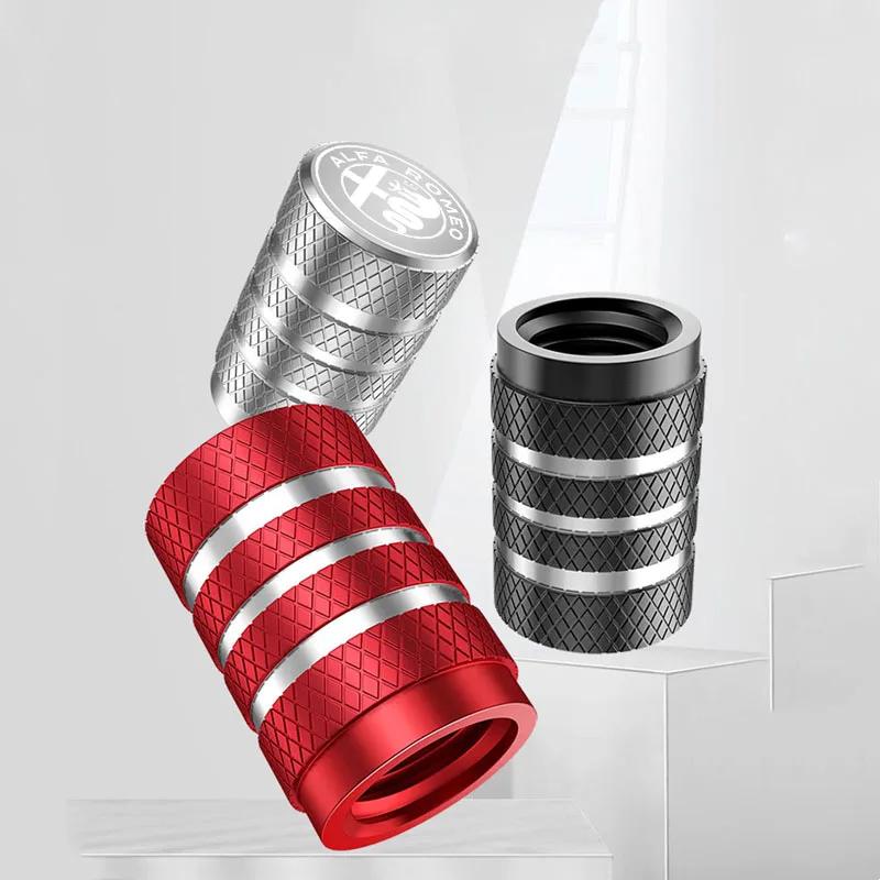 Hub Caps 4Pcs Car Wheel Tire Valve Caps Air Stem Covers For Alfa Romeo STELVIO Giulia 159 Giulietta 147 Mito 156 MTO Sportiva AcEP3