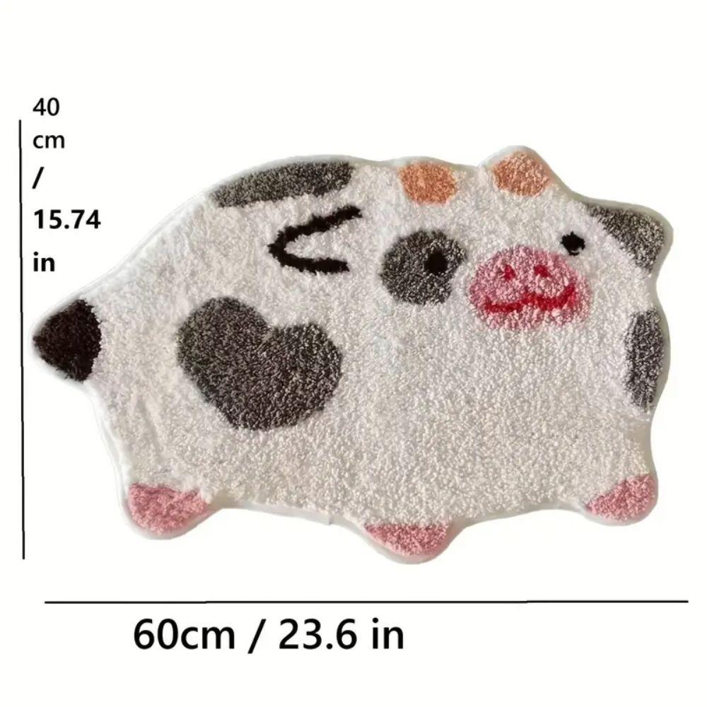 Alfombrillas de Suelo para Baño de Vaca Lindas de Dibujos Animados, Alfombrillas Antideslizantes y Absorbentes de Agua para Baño, Alfombras de Dormitorio, Decoración del Hogar