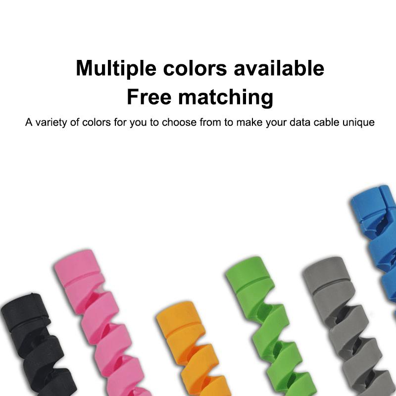 20PCS Spiral Silicone Cable Saver Cover for USB Wire Durable Cord Protector Winder Prevents Breakage for Computer Desk Use