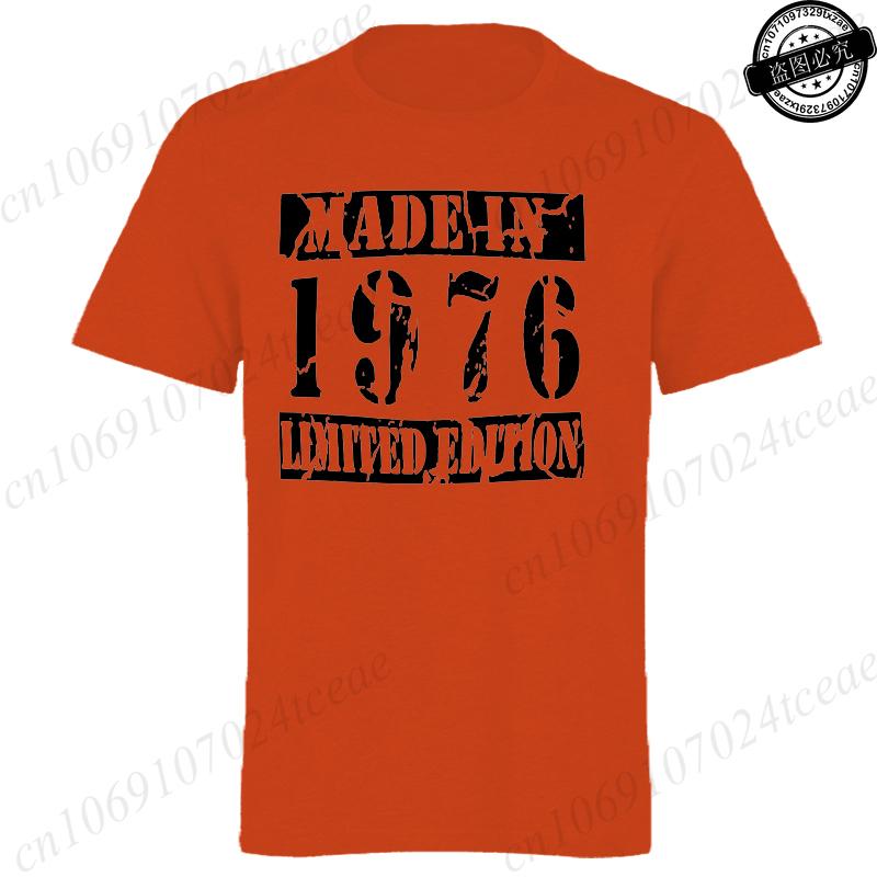 Made In 1976 Limited Mens TShirt 50th Birthday Print TShirt Casual Short Sleeve Tees Birthday Gift for 50th Party Male Shirts