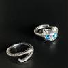 Women's Cat and Snake Ring: Trendy, Unique, Dark, High-End Accessory