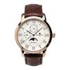 [Salvatore Mara] Годинник Moon Phase Multi Calendar 5 ATM Water Resistant Business Formal Men's Leather Belt Limited Model Pink Gold White SM21106-PGWH