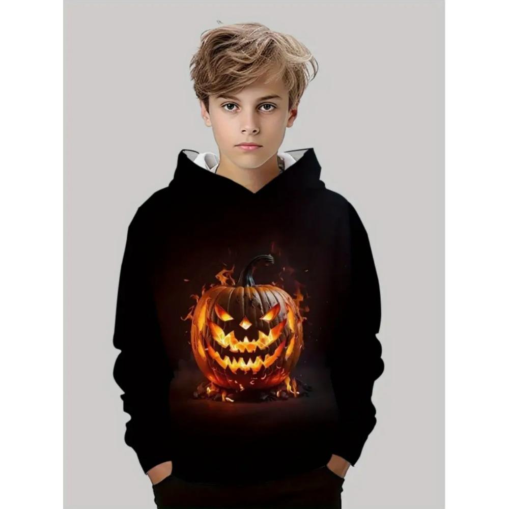 Latest Halloween Series New Pumpkin Head Hoodie 3D Print Autumn Pullover Casual Comfortable Sports Parent-Children's Clothing