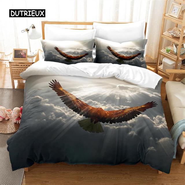 Blue Sky Eagle Queen Bedding Set Duvet Cover Set Bedding Digital Printing Bed Linen King Size Duvet Cover Set Bedding Set
