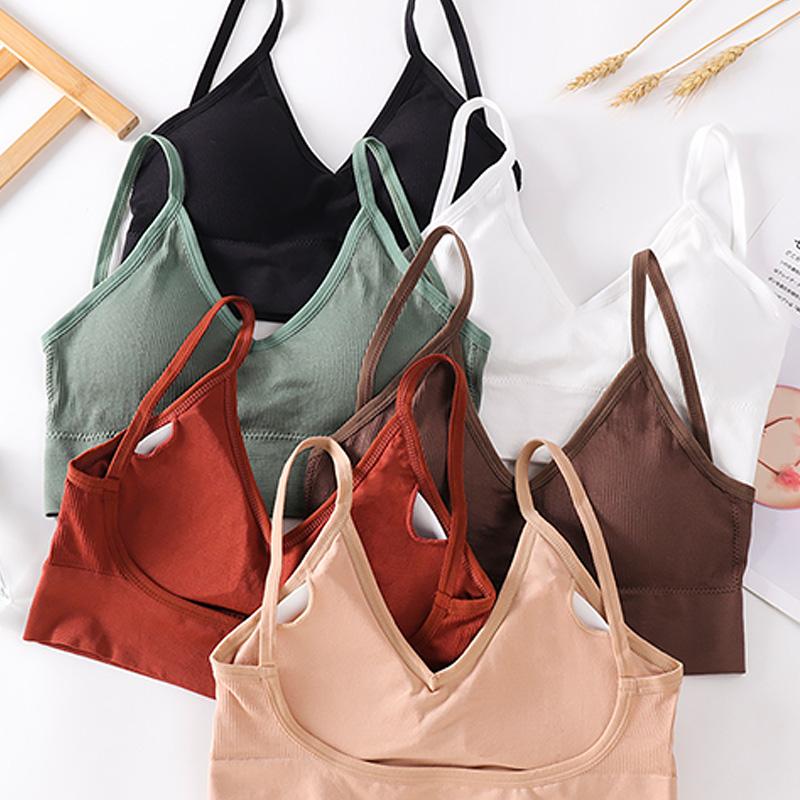Elegantní bavlněná podprsenka Sexy spodní prádlo Pohodlné spodní prádlo bez drátů Ženy Letní podprsenky Bezešvé Bralette Crop Top Pevné podprsenky