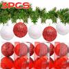 3Pcs 8cm Christmas Glitter Balls New Year DIY Christmas Ball Ornaments Gold Sparkling Sparkling Ball Pendants Party Ornaments