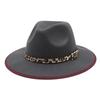 British Hemming Woolen Top Hat Casual Big Brim Men'S Retro Felt Hat Leopard Print Jazz Hat