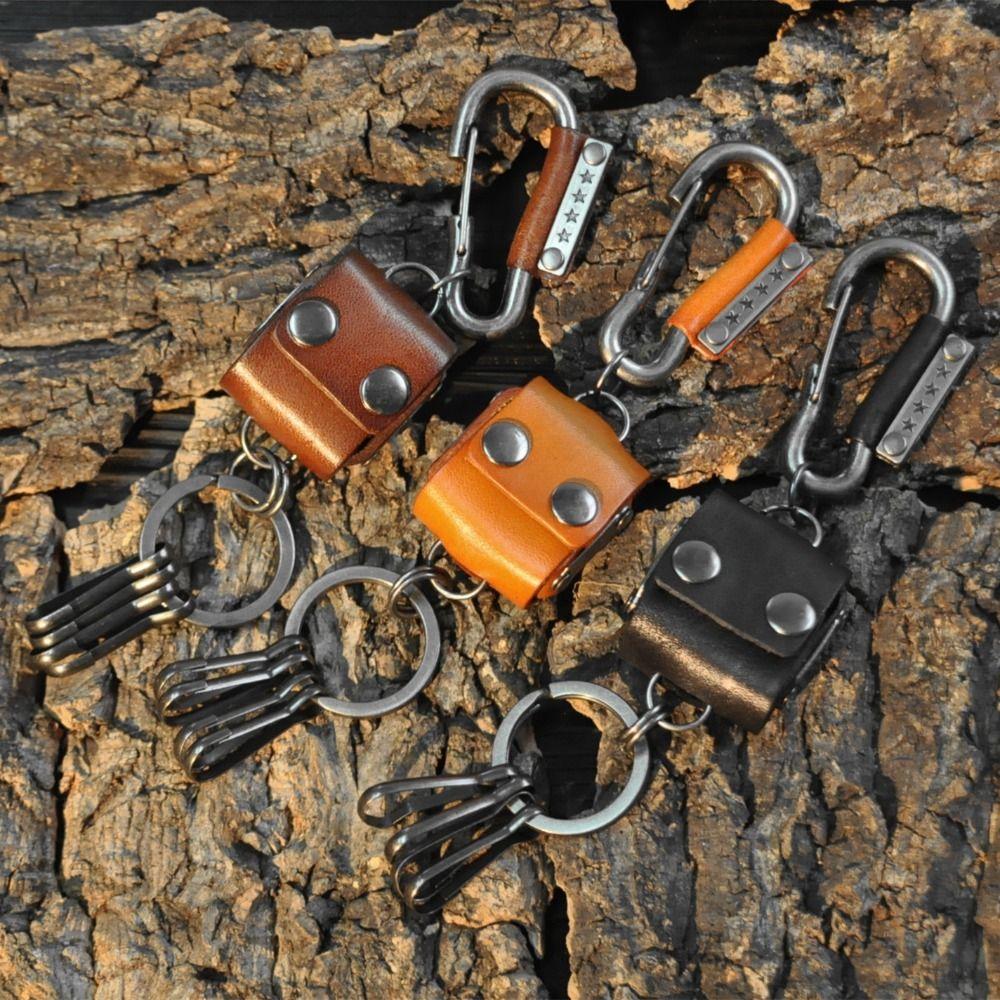 Zinc Zinc Alloy Dice Model Keychain Leather Cool Cowhide Key Chain Bag Pendant Dice Key Chain  Car Decoration