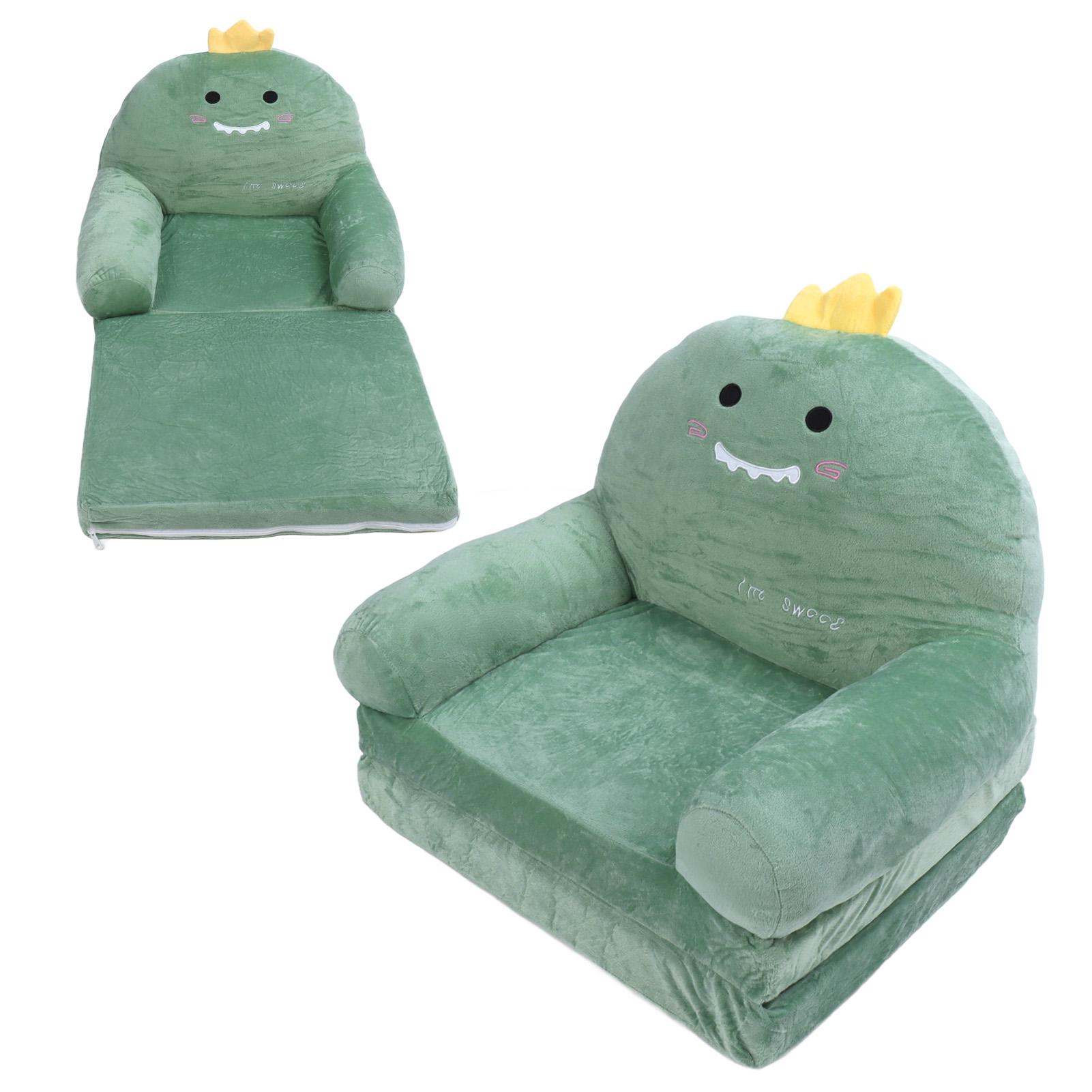 Foldable Kids Sofa Cute Cartoon Soft Comfortable Kids Folding Sofa Bed Kids Couch for Toddlers Kids Home Dinosaur