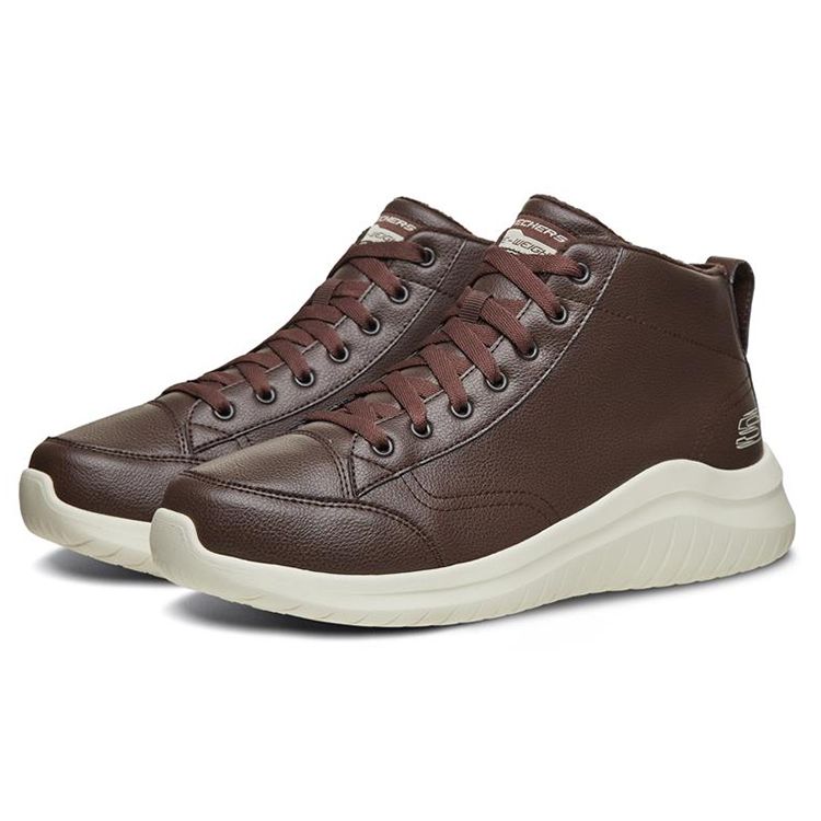 Skechers Ultra Flex 2.0 Sport Comfort Mid-Top Lifestyle Casual Shoes Men Sneakers Chocolate 666119-CHOC