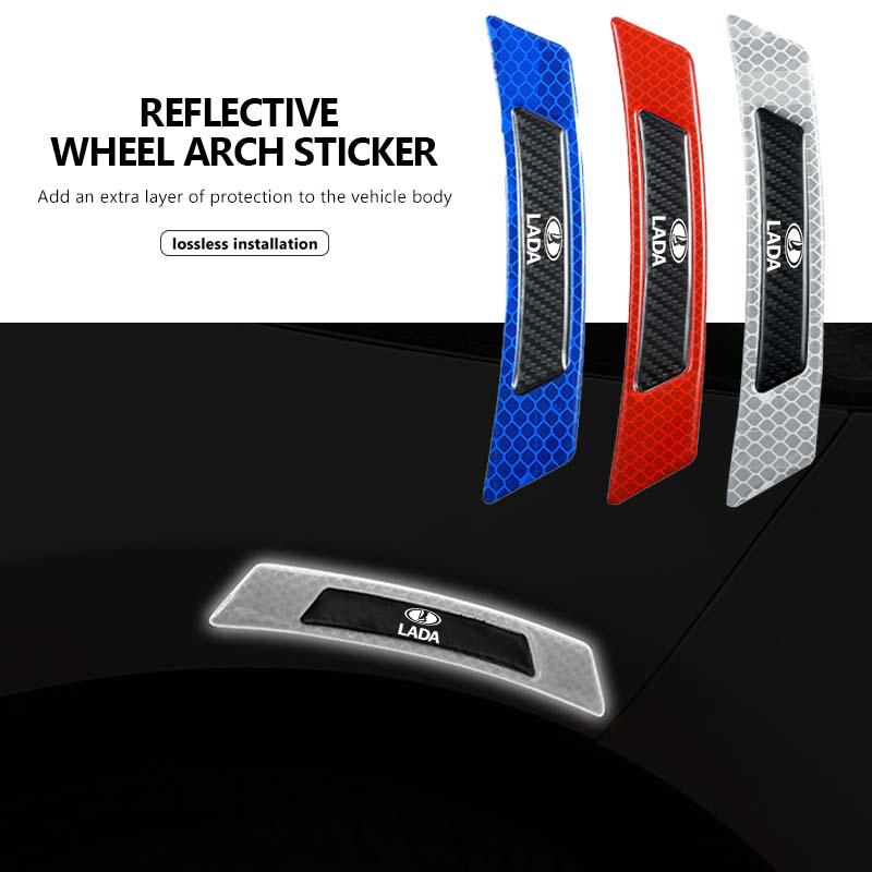 Car Wheel Arch Front And Rear Bumpers Night Reflective Sticker For Lada Xray Granta Largus Kalina Largus Priora Samara 2110SS12