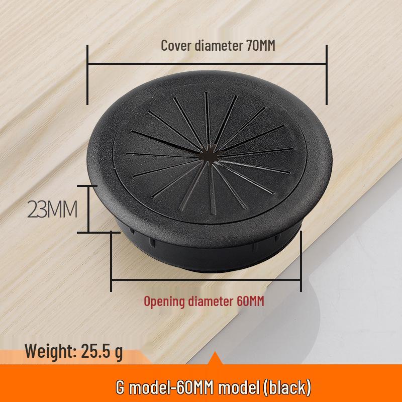 Round Plastic Cable Grommet Hole Cover for Office Desk - Sizes 50/60/65/80 Mm