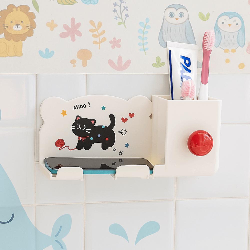 Waterproof Hair Dryer Storage Rack Cartoon Bathroom Storage Bracket  Home Organization