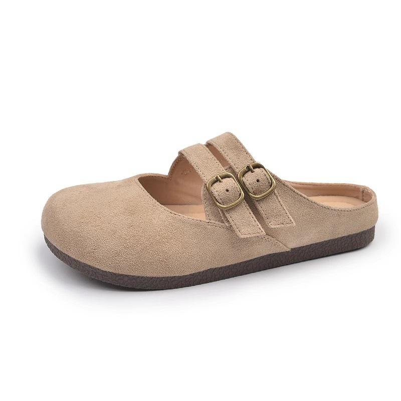 Boken Shoes, Half Flip Flops with Toe Caps, Women's, Outerwear, 2025 New Style, Summer Bestseller, Cool Slippers, Lazy Foot Kick, Single Shoe