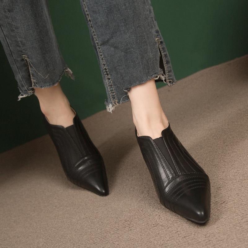 New Women's High Heels Bare Boots Pointed Toe Thin Heels Winter Shoes Black Elastic Band Booties Slip on Boots