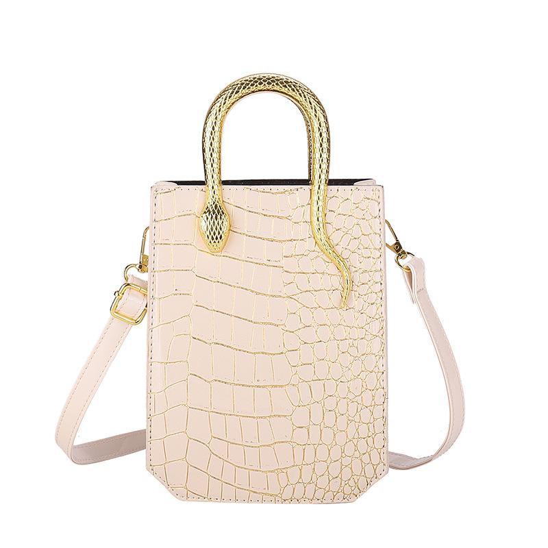 Bags Bags Women's Bags 2025 New European and American Fashion Stone Pattern Personalized Retro Glossy Portable Messenger Tote Bag